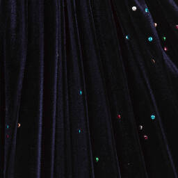 Billieblush-Girls Navy Blue Velour Skirt | Childrensalon Outlet