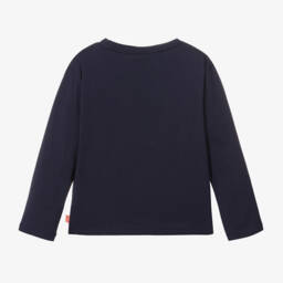 Billieblush-Girls Navy Cotton Sequin Top | Childrensalon Outlet