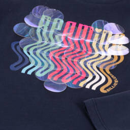 Billieblush-Girls Navy Cotton Sequin Top | Childrensalon Outlet