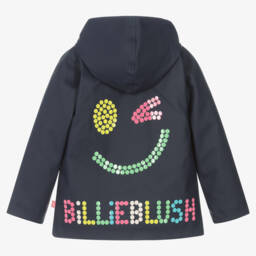 Billieblush-Girls Navy Hooded Rain Jacket | Childrensalon Outlet