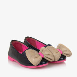 Billieblush-Girls Navy Patent Ballet Flats | Childrensalon Outlet