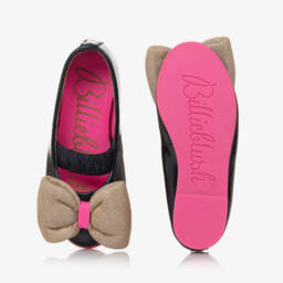 Billieblush-Girls Navy Patent Ballet Flats | Childrensalon Outlet