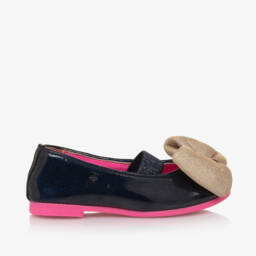 Billieblush-Girls Navy Patent Ballet Flats | Childrensalon Outlet