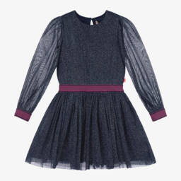 Billieblush-فستان تول لون أزرق براق | Childrensalon Outlet
