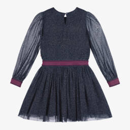 Billieblush-فستان تول لون أزرق براق | Childrensalon Outlet