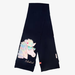 Billieblush-Girls Navy Unicorn Knit Scarf | Childrensalon Outlet