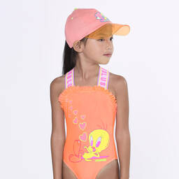 Billieblush-Неоново-оранжевый купальник Looney Tunes | Childrensalon Outlet
