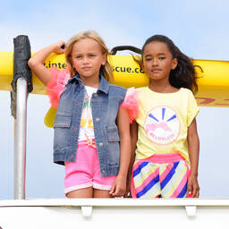 Billieblush-Girls Neon Pink & Blue Shorts | Childrensalon Outlet