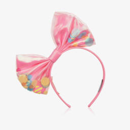 Billieblush-Girls Neon Pink Confetti Bow Headband | Childrensalon Outlet