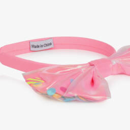Billieblush-Girls Neon Pink Confetti Bow Headband | Childrensalon Outlet