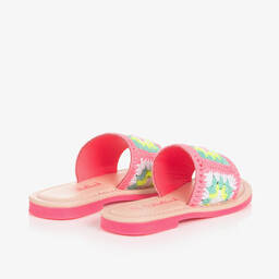 Billieblush-Girls Neon Pink Crochet Sliders | Childrensalon Outlet