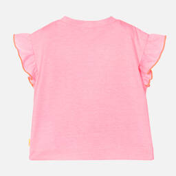 Billieblush-Girls Neon Pink Glitter Flower T-Shirt | Childrensalon Outlet