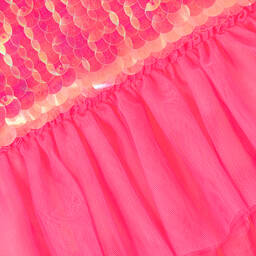 Billieblush-Girls Neon Pink Sequin Tulle Dress | Childrensalon Outlet