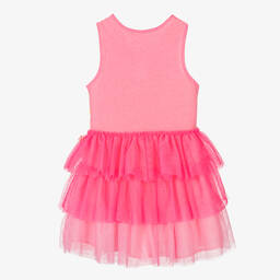 Billieblush-Girls Neon Pink Sequin Tulle Dress | Childrensalon Outlet