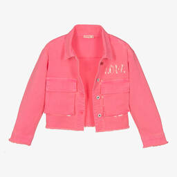 Billieblush-Girls Neon Pink Sequin Twill Jacket | Childrensalon Outlet