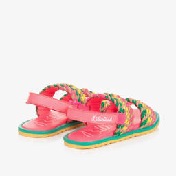 Billieblush-Girls Neon Pink Velcro Strap Sandals | Childrensalon Outlet