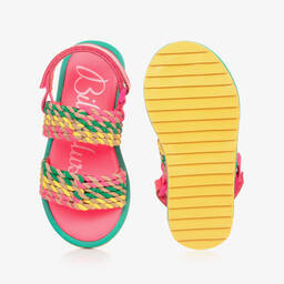 Billieblush-Girls Neon Pink Velcro Strap Sandals | Childrensalon Outlet