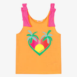 Billieblush-Girls Orange Palm Tree Jersey T-Shirt | Childrensalon Outlet