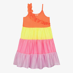 Billieblush-Girls Orange & Pink Ruffle Sun Dress | Childrensalon Outlet