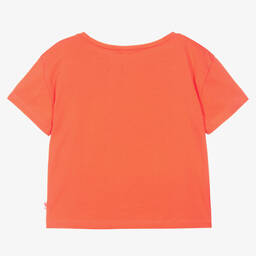 Billieblush-Girls Orange Tropical Print Cotton T-Shirt | Childrensalon Outlet