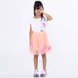 Billieblush-Girls Orange Tulle Butterfly Skirt | Childrensalon Outlet