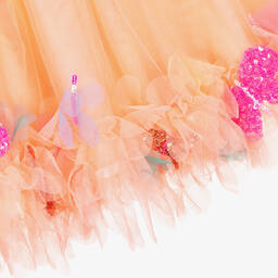 Billieblush-Girls Orange Tulle Butterfly Skirt | Childrensalon Outlet