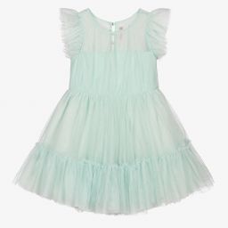 بيلي بلاش-فستان تول لون أزرق باهت | Childrensalon Outlet