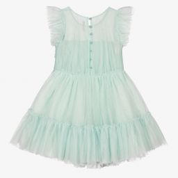 بيلي بلاش-فستان تول لون أزرق باهت | Childrensalon Outlet