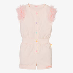 Billieblush-Girls Pale Pink Cotton & Tulle Playsuit | Childrensalon Outlet