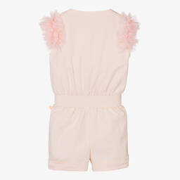 Billieblush-Girls Pale Pink Cotton & Tulle Playsuit | Childrensalon Outlet