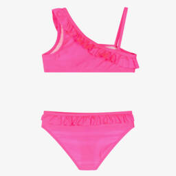 Billieblush-Girls Pink Asymmetric Ruffle Bikini | Childrensalon Outlet