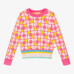 Billieblush-Girls Pink Clover Pattern Jumper | Childrensalon Outlet