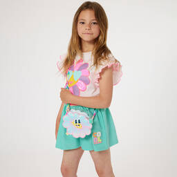 Billieblush-Girls Pink Cotton Flower T-Shirt | Childrensalon Outlet