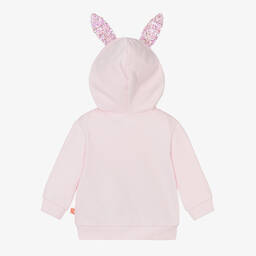 Billieblush-Girls Pink Cotton Sequin Bunny Zip-Up Top | Childrensalon Outlet