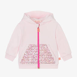 Billieblush-Girls Pink Cotton Sequin Bunny Zip-Up Top | Childrensalon Outlet