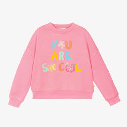 Billieblush-Girls Pink Cotton Sweatshirt | Childrensalon Outlet