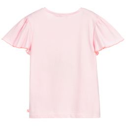 Billieblush-Girls Pink Cotton T-Shirt | Childrensalon Outlet