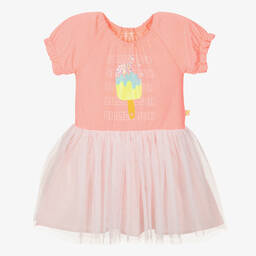 Billieblush-Girls Pink Cotton & Tulle Ice Lolly Dress | Childrensalon Outlet