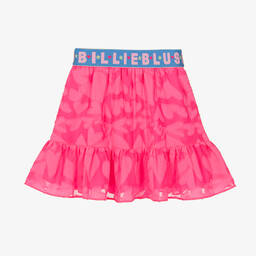 Billieblush-Girls Pink Embossed Heart Logo Skirt | Childrensalon Outlet