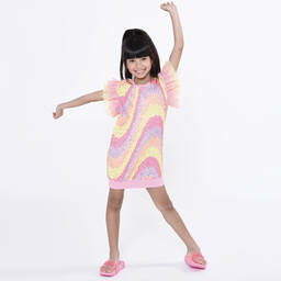 بيلي بلاش-شبشب سلايدرز مطاط غليتر لون زهري للبنات | Childrensalon Outlet