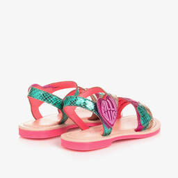 Billieblush-صندل جلد لون زهري وأخضر للبنات | Childrensalon Outlet