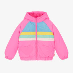 Billieblush-Girls Pink Heart Puffer Coat | Childrensalon Outlet