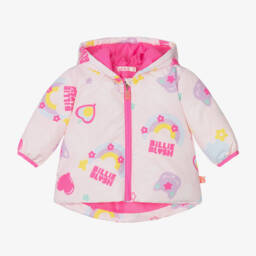 Billieblush-Girls Pink Hooded Cat Puffer | Childrensalon Outlet