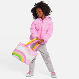 Billieblush-Girls Pink Hooded Rainbow Coat | Childrensalon Outlet