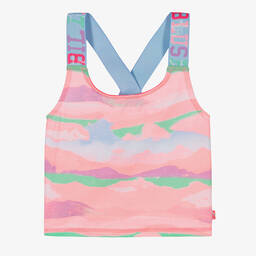 Billieblush-Girls Pink Jersey Logo Strap Top | Childrensalon Outlet