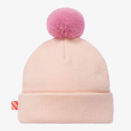 Billieblush-Girls Pink Knitted Bunny Ears Bobble Hat | Childrensalon Outlet