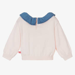 Billieblush-Girls Pink Knitted Heart Sweater | Childrensalon Outlet