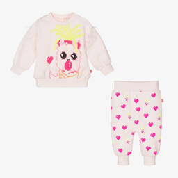 بيلي بلاش-بدلة رياضية أطفال بناتي مزيج قطن جيرسي لون زهري | Childrensalon Outlet