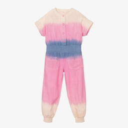 Billieblush-Girls Pink Ombré Cotton Jumpsuit | Childrensalon Outlet