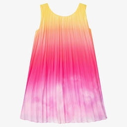 Billieblush-Girls Pink Ombré Pleated Satin Dress | Childrensalon Outlet